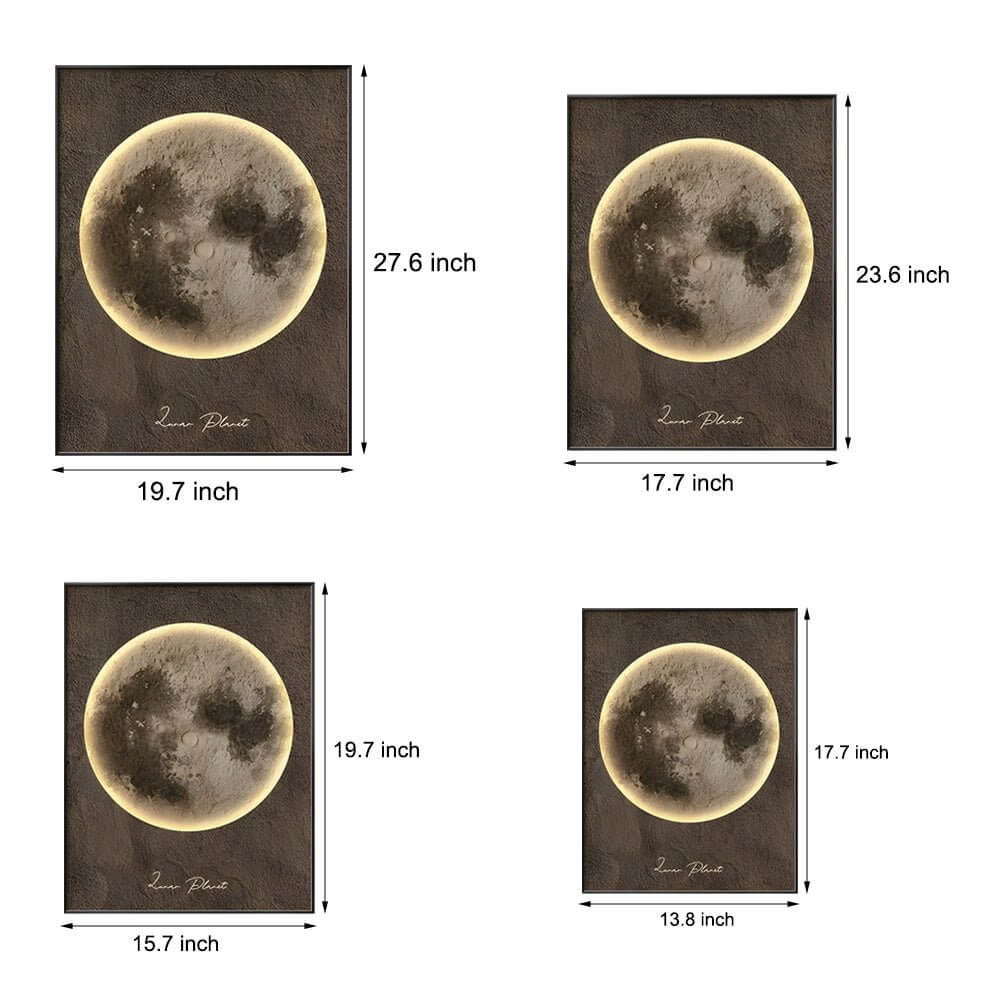 Modern Moon Landscape LED Wall Art with Electric Meter Box Cover