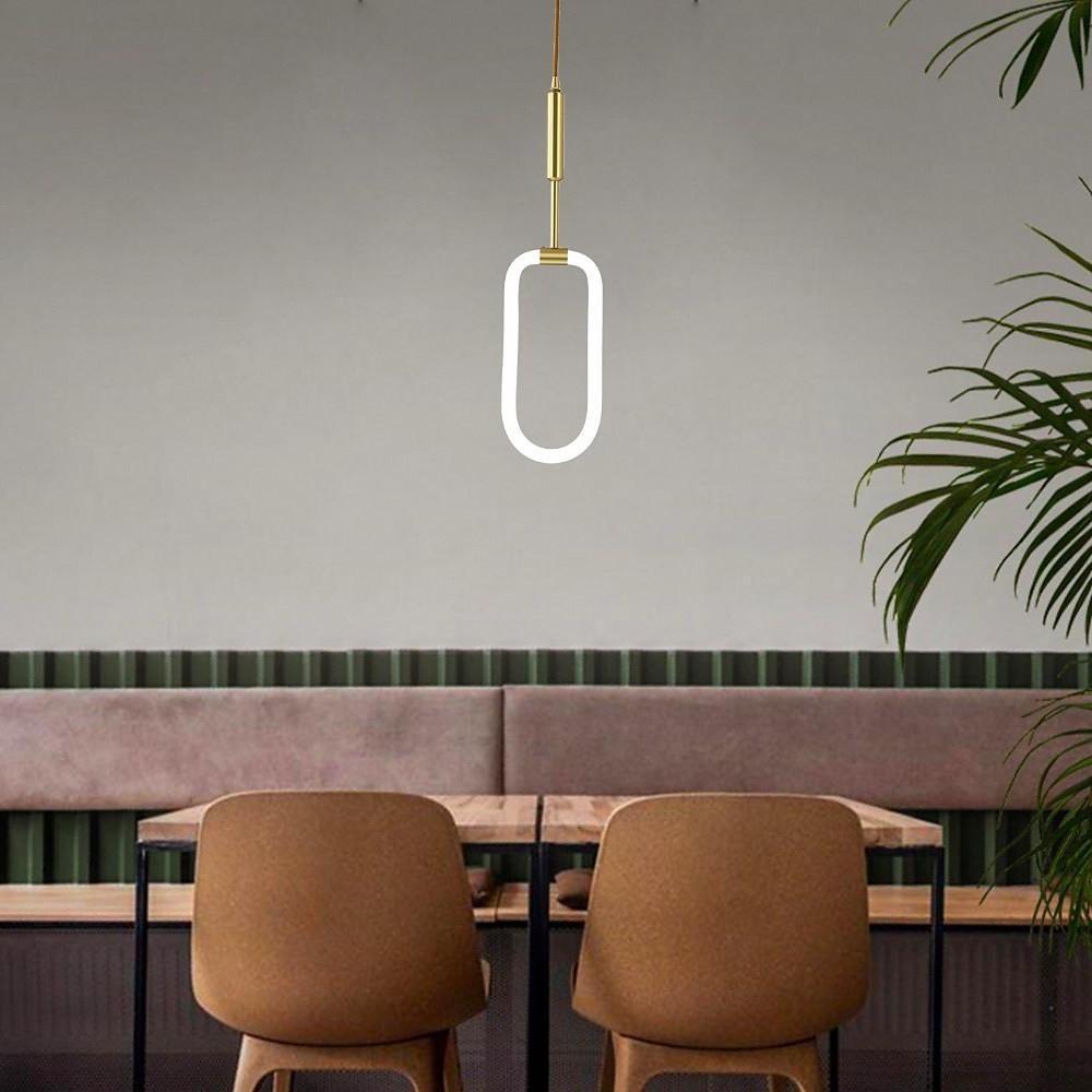 Rounded Rectangular Copper LED Pendant Light