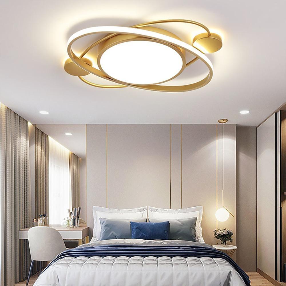 Circular Art Deco LED Flush Mount Ceiling Light - Dimmable