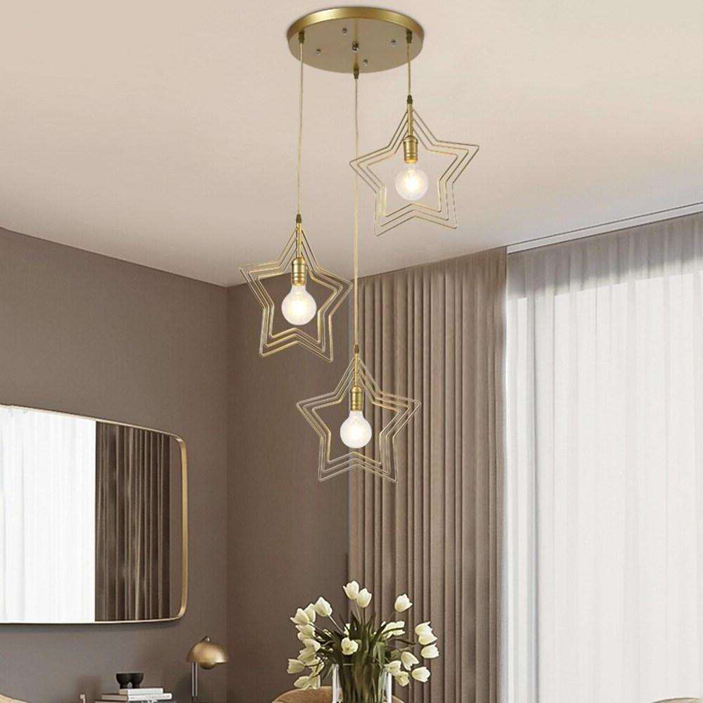 Multi Star Geometric Pendant Light - Modern Metal Hanging Fixture