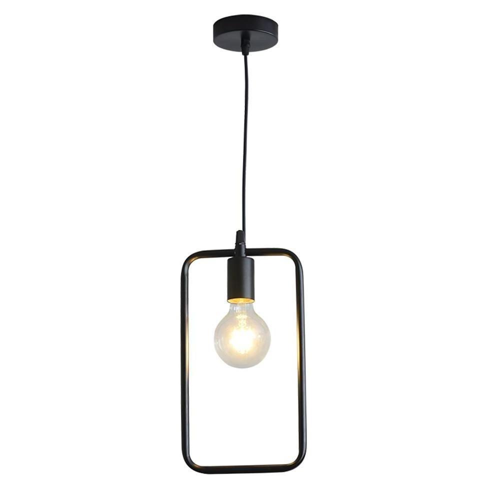 Black & Gold Geometric Pendant Light – Modern Metal Ceiling Lamp