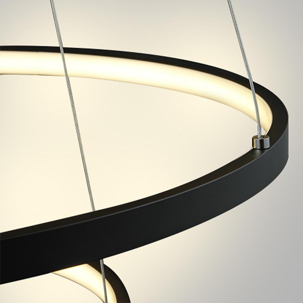 3-Ring Interweaved Circle LED Pendant Light Aluminum Acrylic