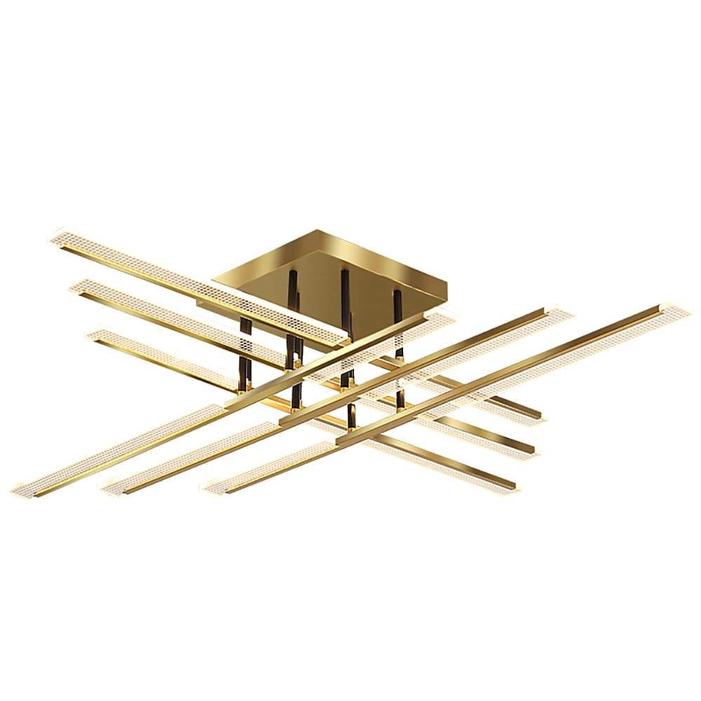 Modern Linear LED Flush Mount Ceiling Light with Metal Frame