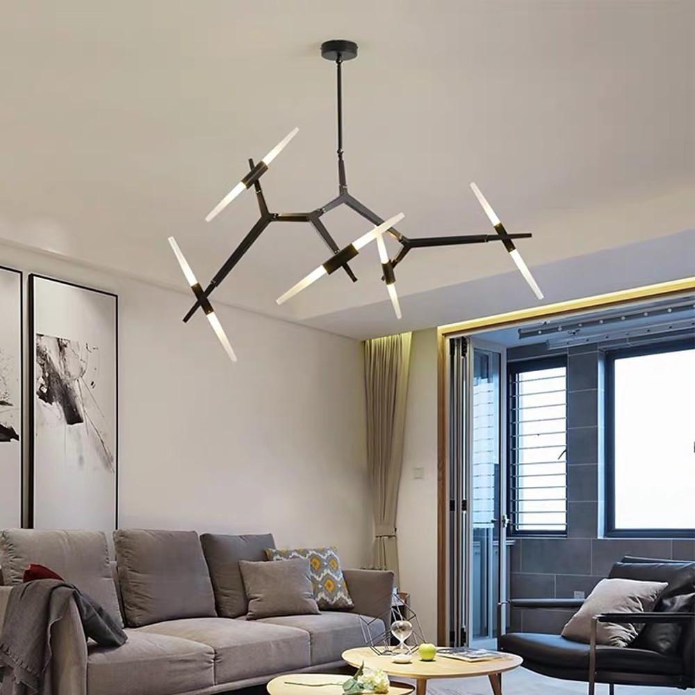 Modern Sputnik Chandelier 10-Light Glass Metal Pendant