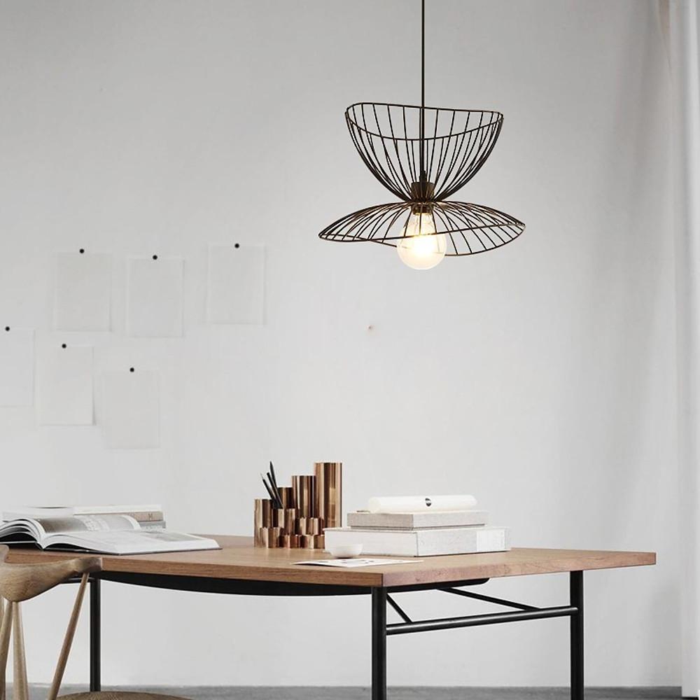 Vintage Double Wire Basket Metal Pendant Light
