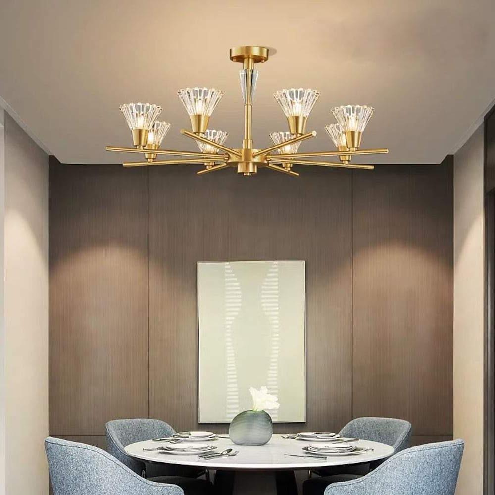 Nordic Copper & Glass Pendant Chandelier - 6/8 Light