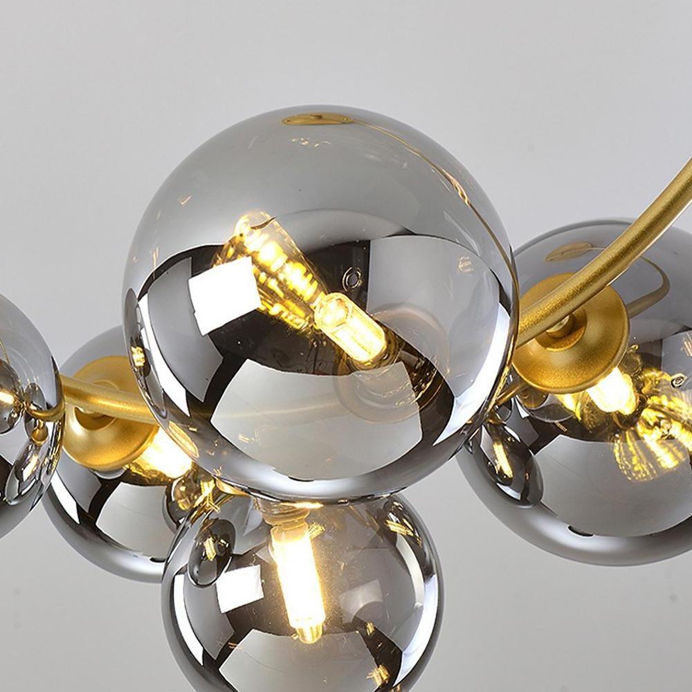 5-Light Cluster Globe Chandelier Modern Glass & Metal Ceiling Light
