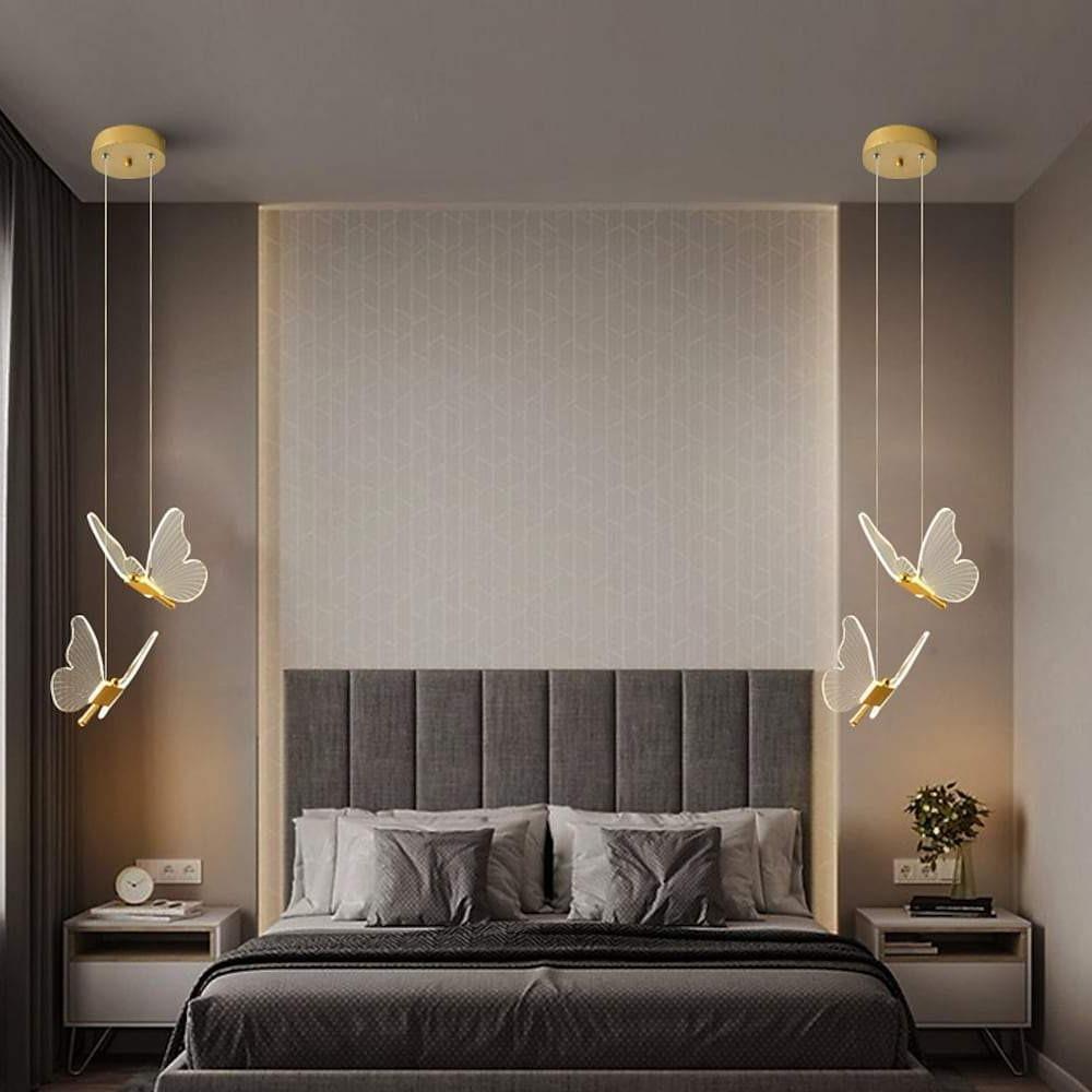 Butterfly Nordic LED Pendant Light – Acrylic & Metal Hanging Lamp