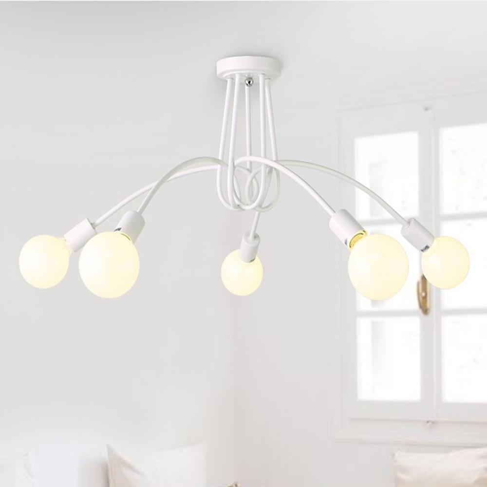 5-Light Twisted Metal Industrial Vintage Chandelier