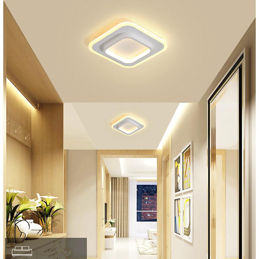 Modern Square Flush Mount LED Ceiling Light - Dual Color Temperature