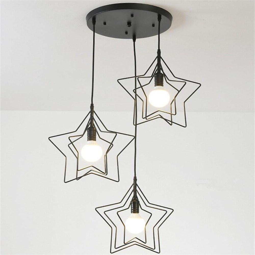 Multi Star Geometric Pendant Light - Modern Metal Hanging Fixture