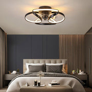 Modern Flush Mount Ceiling Fan with LED Light & Remote Control