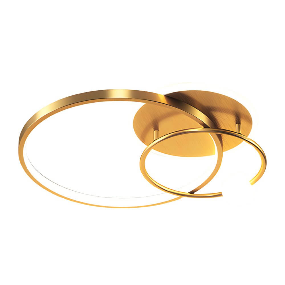 Modern Geometric LED Flush Mount Ceiling Light - 3 Rings