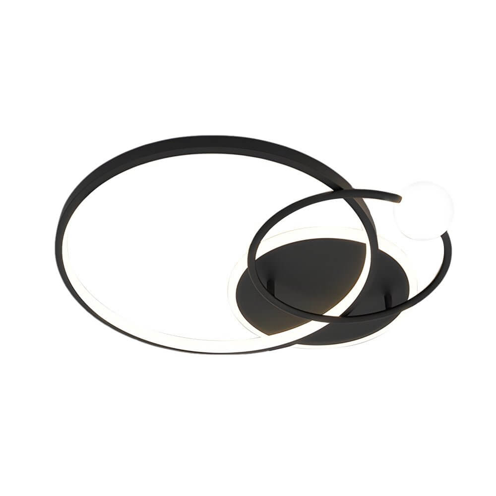 Modern Geometric LED Flush Mount Ceiling Light - 3 Rings