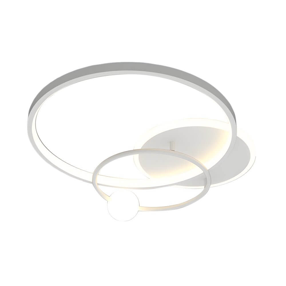 Modern Geometric LED Flush Mount Ceiling Light - 3 Rings