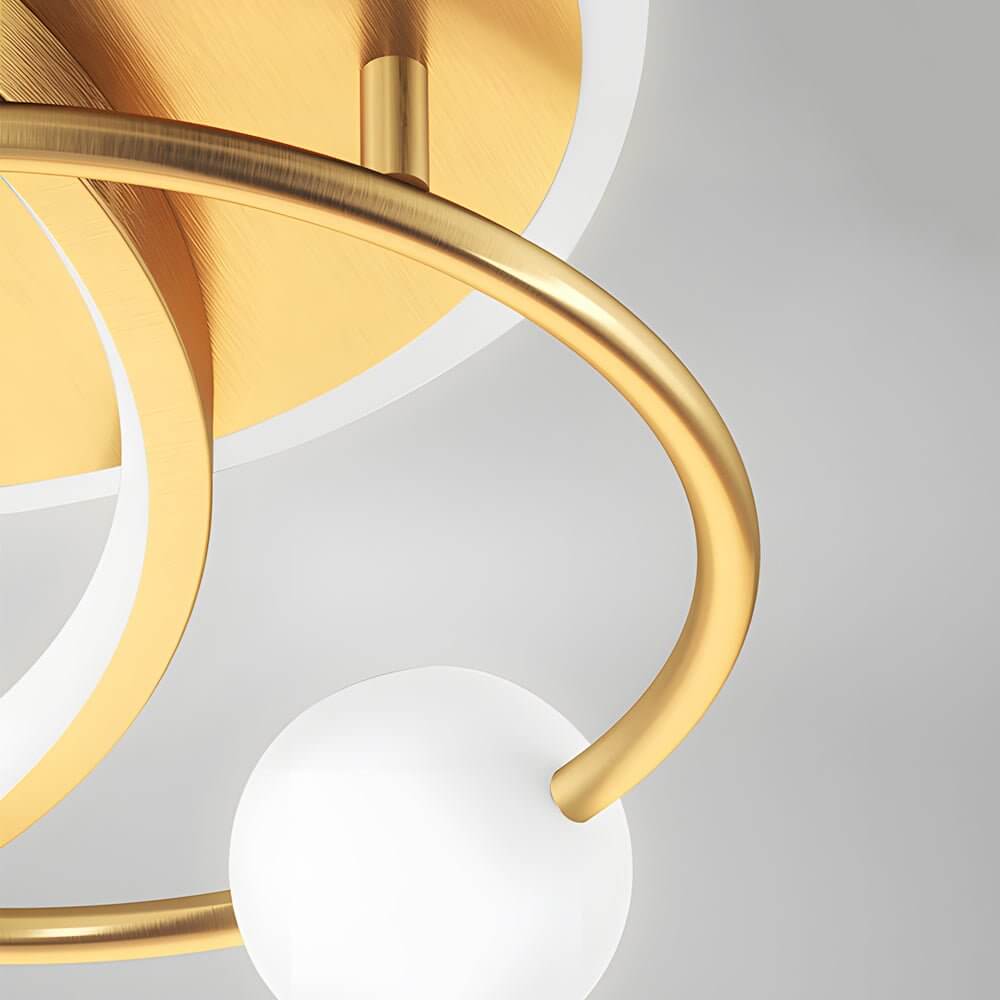 Modern Geometric LED Flush Mount Ceiling Light - 3 Rings