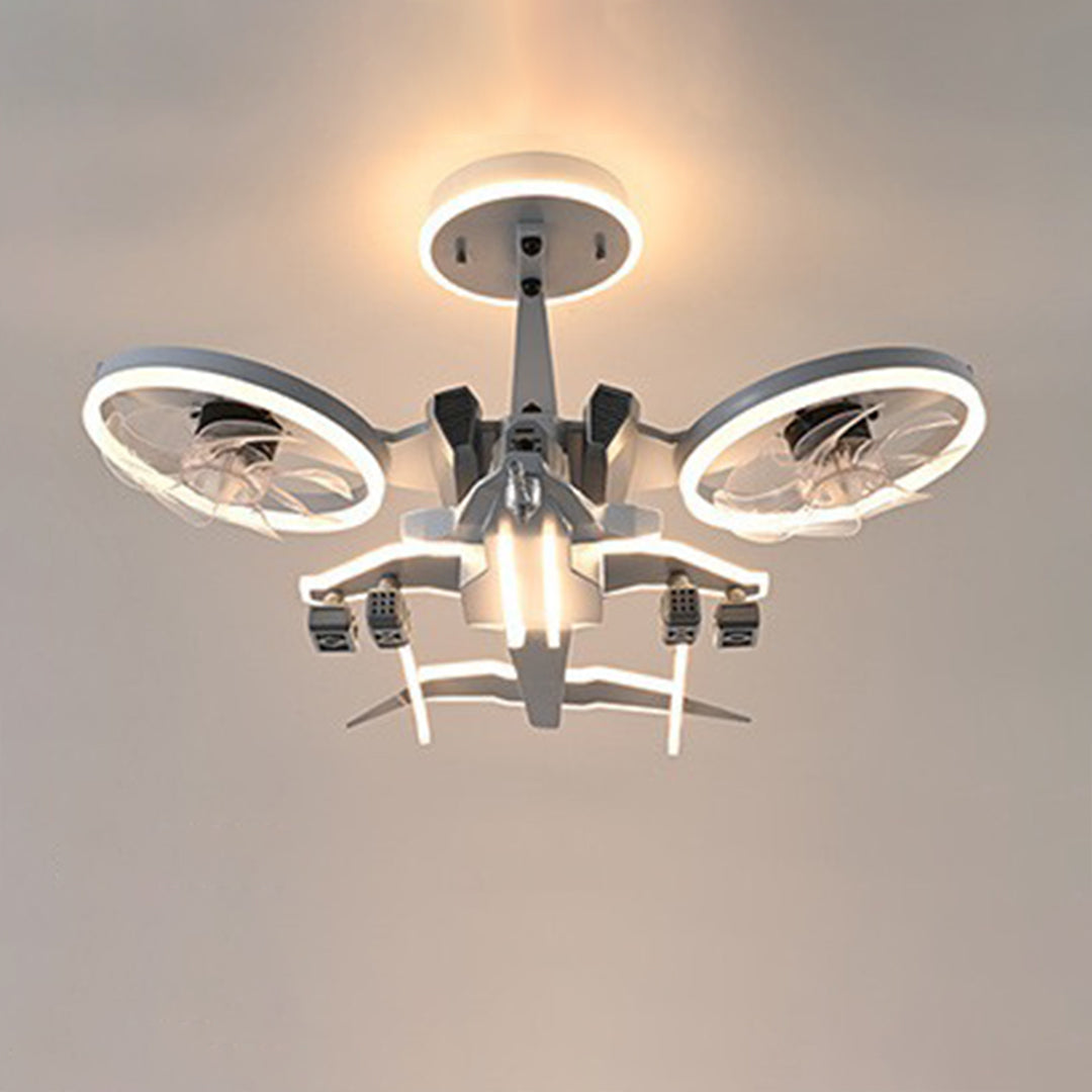 Fighter Jet Ceiling Fan Light with Inbuilt LED for Kids Room