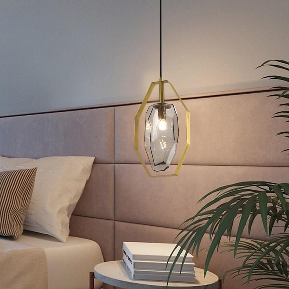 Nordic Glass Pendant Light with Electroplated Metal Finish