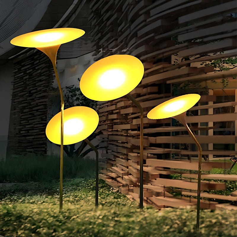 Modern Mushroom Solar Lawn Light with Adjustable Stem
