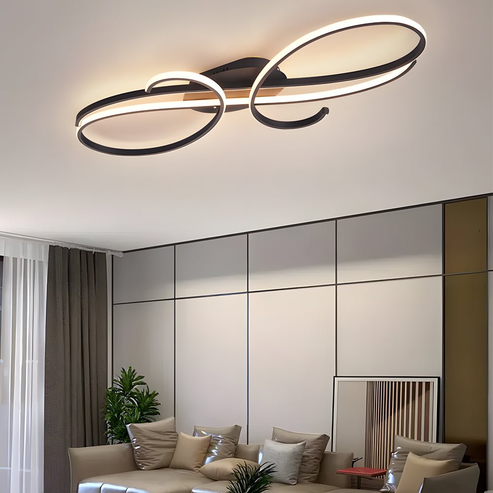 Modern Musical Note LED Ceiling Light - Aluminum Semi Flush Mount