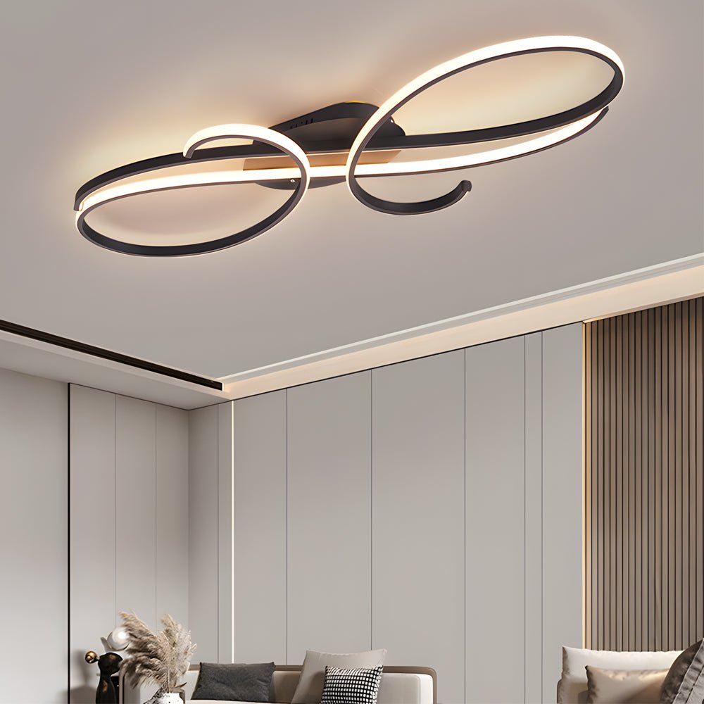 Modern Musical Note LED Ceiling Light - Aluminum Semi Flush Mount