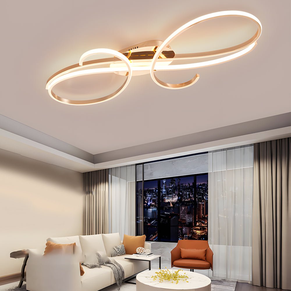 Modern Musical Note LED Ceiling Light - Aluminum Semi Flush Mount