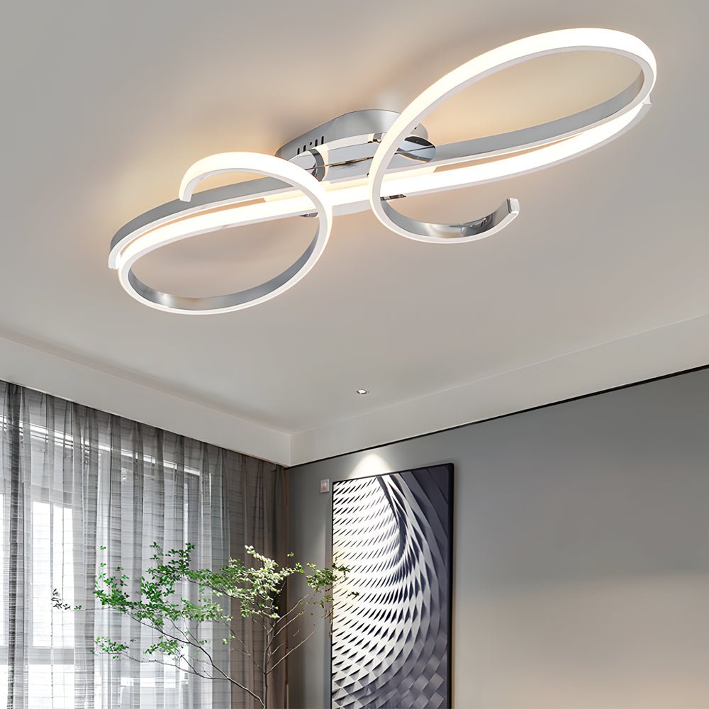 Modern Musical Note LED Ceiling Light - Aluminum Semi Flush Mount