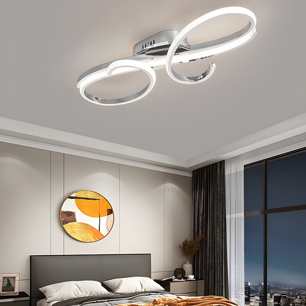 Modern Musical Note LED Ceiling Light - Aluminum Semi Flush Mount