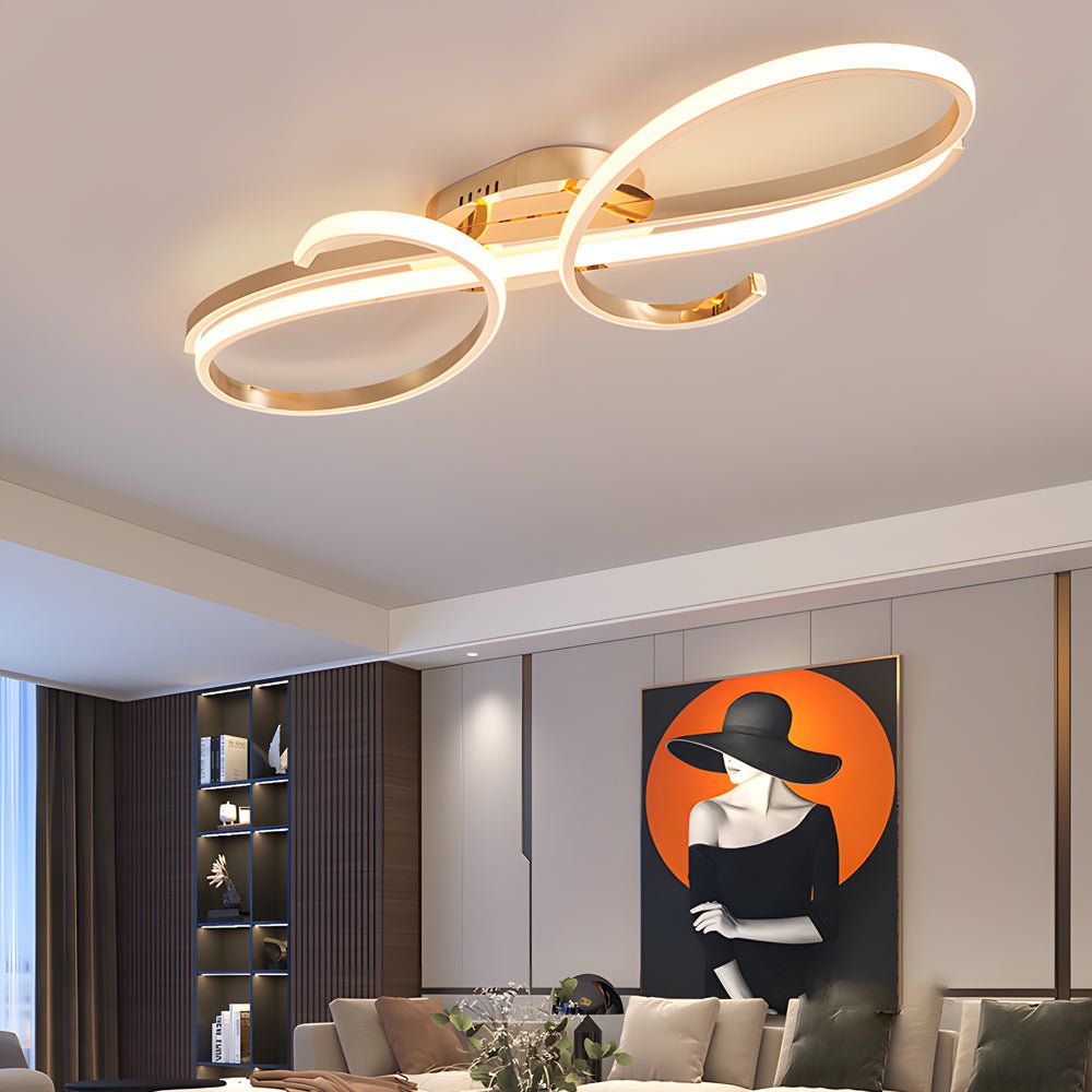 Modern Musical Note LED Ceiling Light - Aluminum Semi Flush Mount