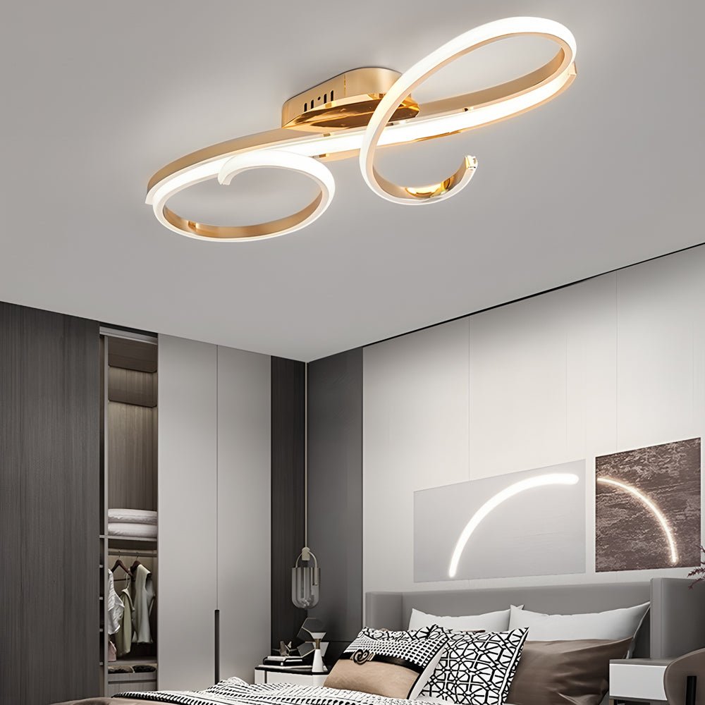 Modern Musical Note LED Ceiling Light - Aluminum Semi Flush Mount