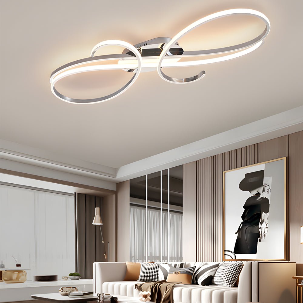 Modern Musical Note LED Ceiling Light - Aluminum Semi Flush Mount