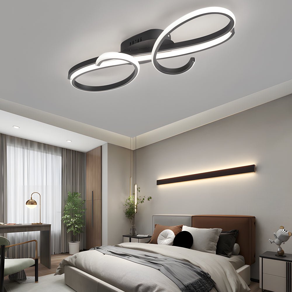 Modern Musical Note LED Ceiling Light - Aluminum Semi Flush Mount