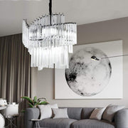 Artistic Crystal Chandelier with Electroplated Glass Shades - 8-Light