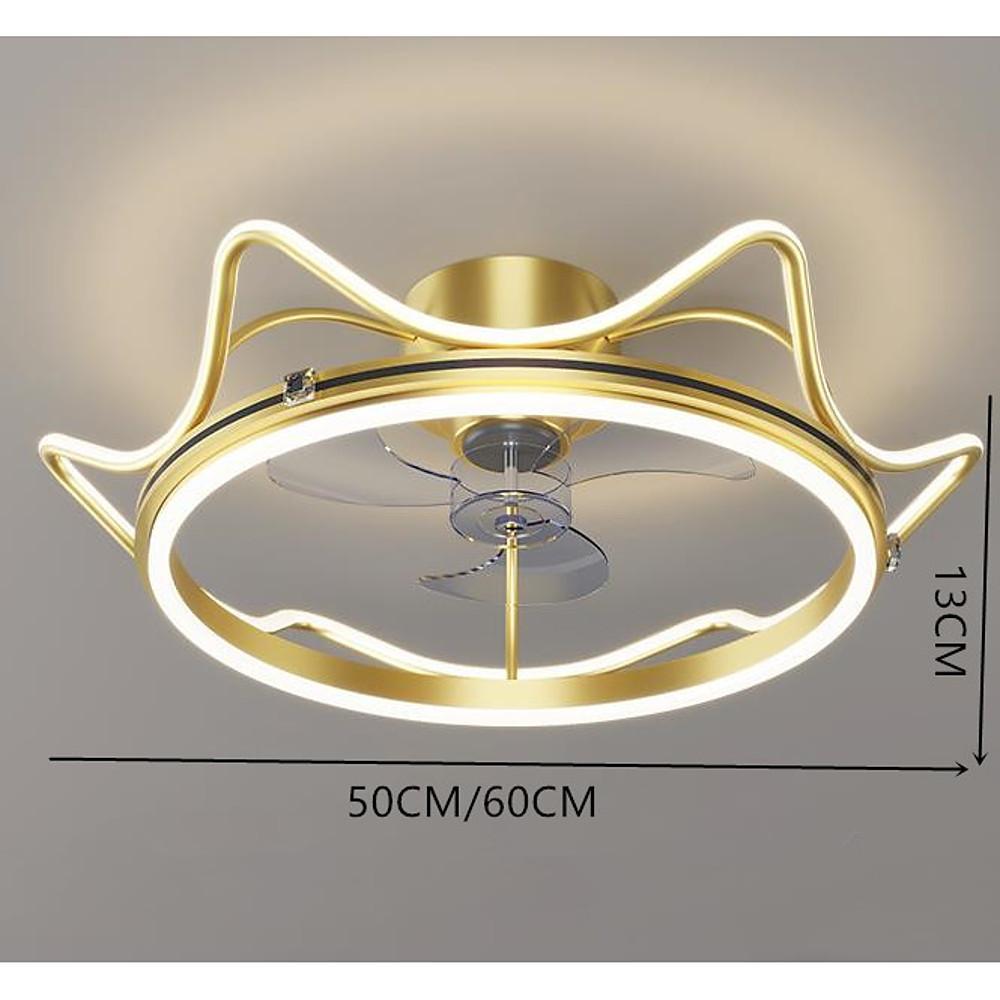 Modern Bladeless Ceiling Fan Light with LED - Metal & Acrylic