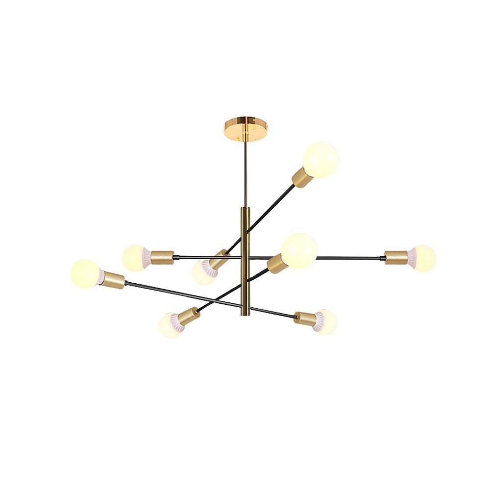 Modern Sputnik LED Geometric Chandelier 8-Light Metal Black Gold