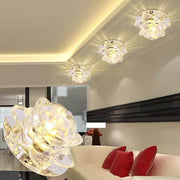 Modern Glass Flower LED Flush Mount Ceiling Light - Multi Color