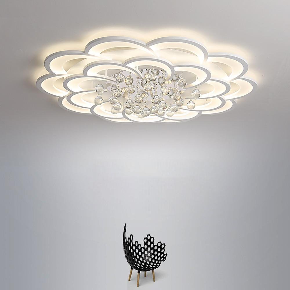 Floral Crystal Acrylic LED Flush Mount Ceiling Light - 31 Inch