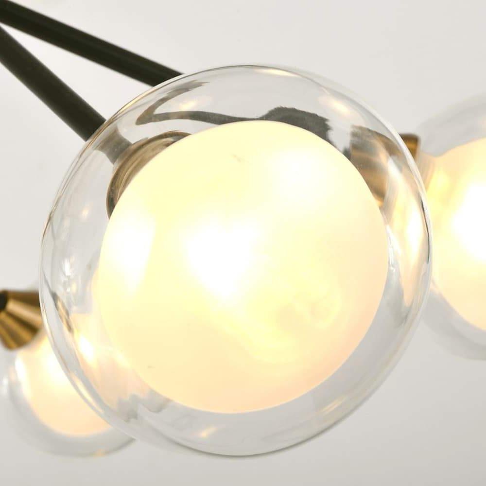 Sputnik Globe Chandelier with 12 LED Bulbs - Metal & Glass