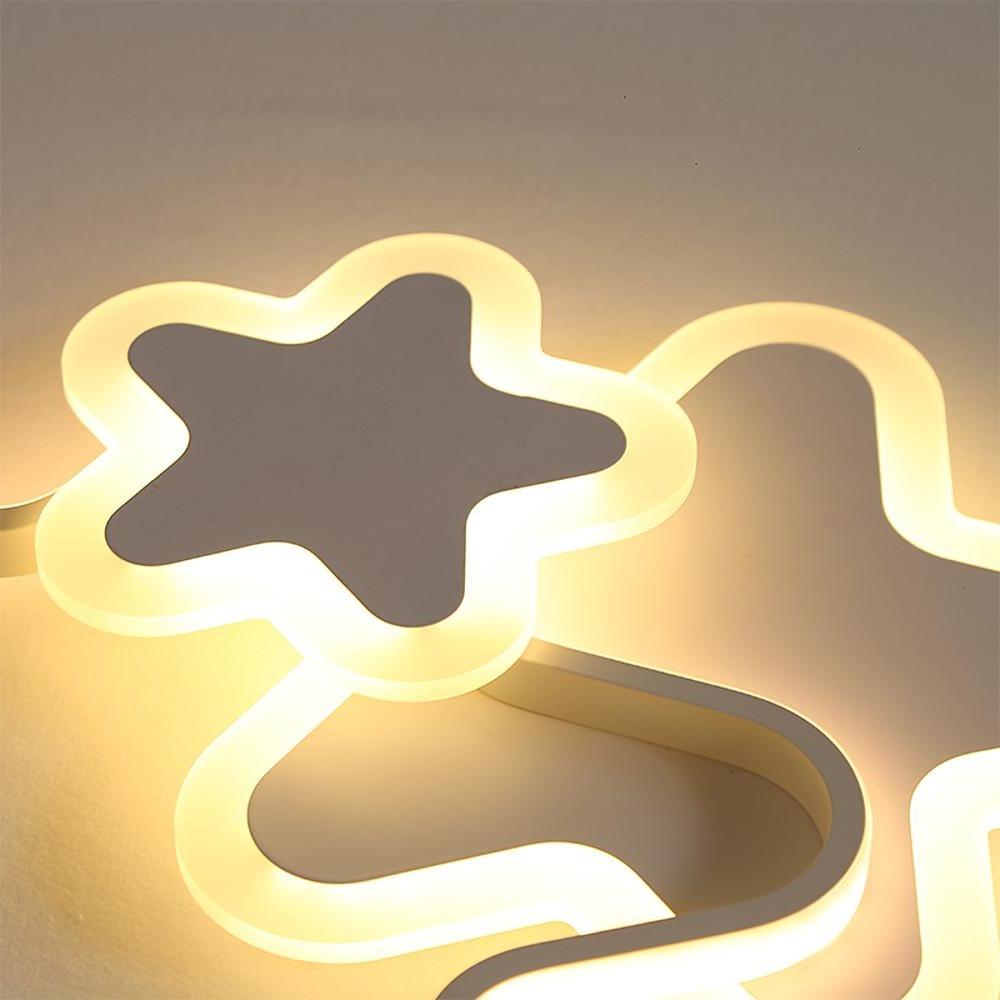 Triple Star LED Flush Mount Ceiling Light for Kids Room