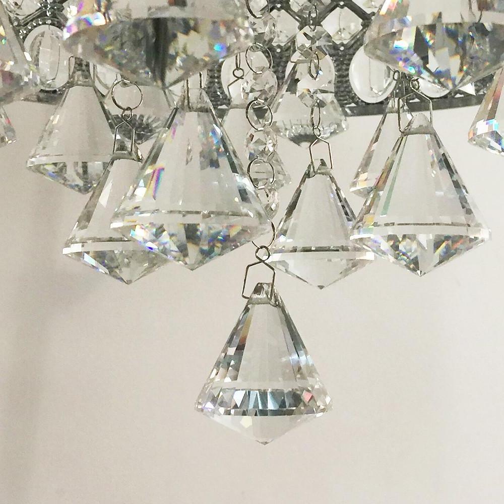 4-Light Crystal Drum Flush Mount Ceiling Chandelier