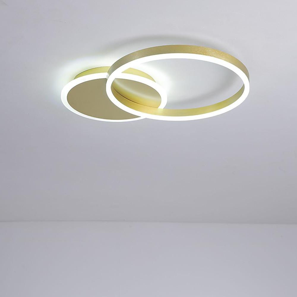 Dual Circle LED Flush Mount Ceiling Light - Dimmable Modern Aluminum