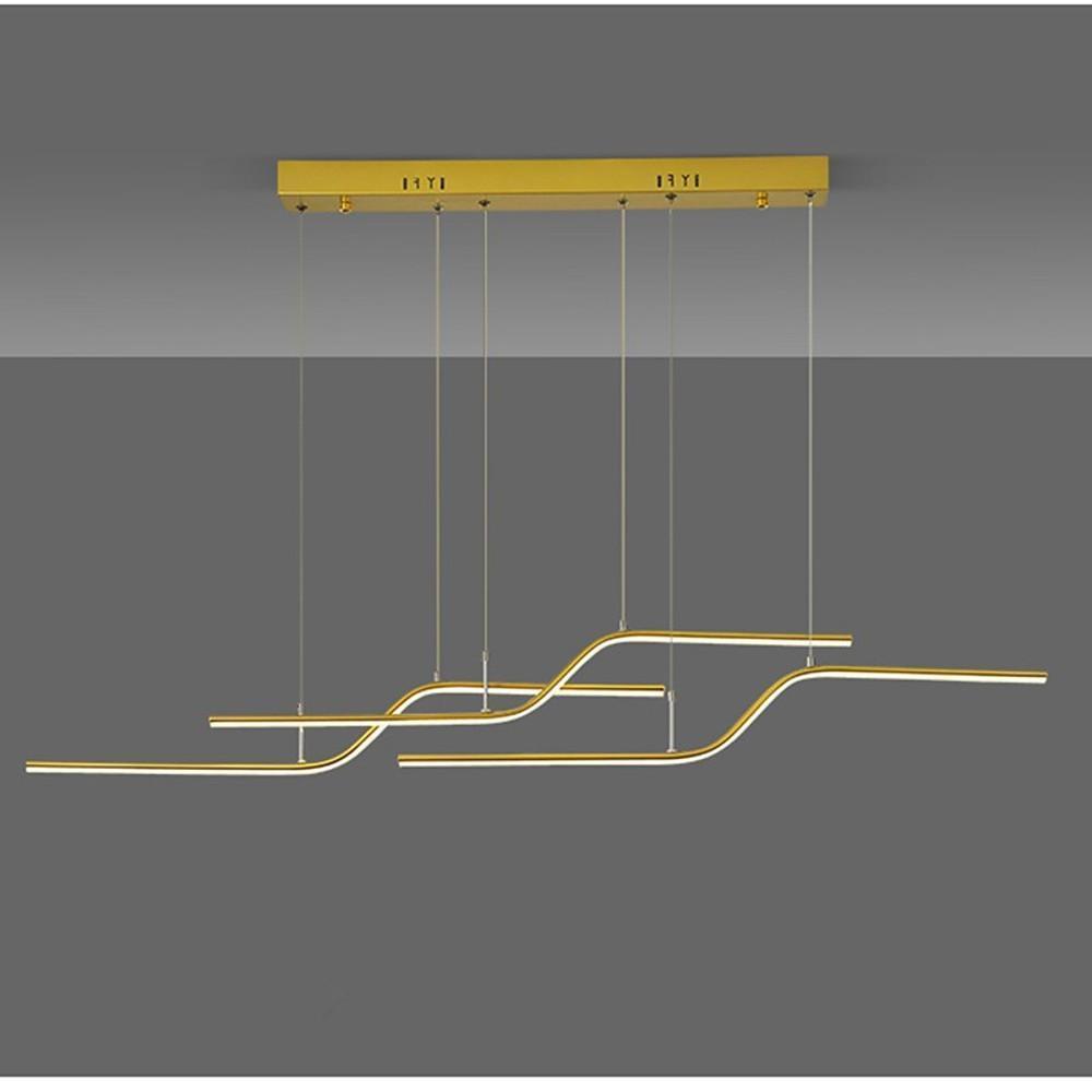 Linear Curved Modern LED Chandelier Dining Room Pendant Light