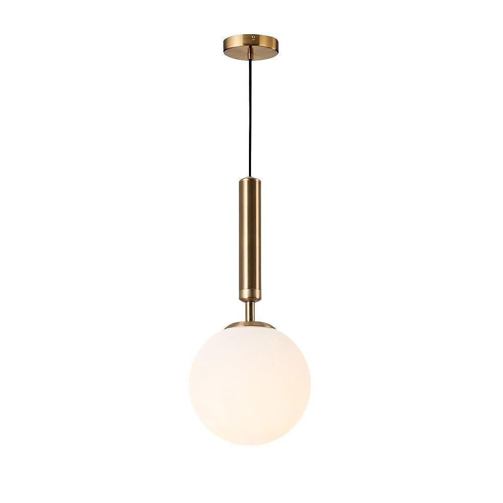 Globe Glass Pendant Light with Electroplated Metal Finish