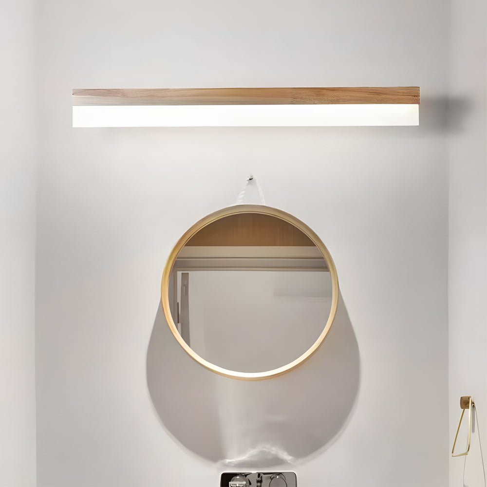 Modern Wooden LED Bathroom Vanity Light with Plastic Shade