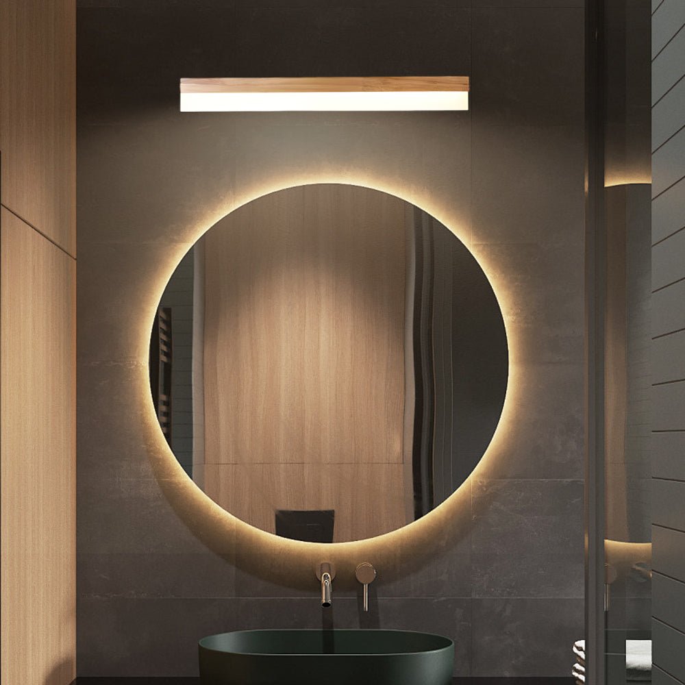 Modern Wooden LED Bathroom Vanity Light with Plastic Shade