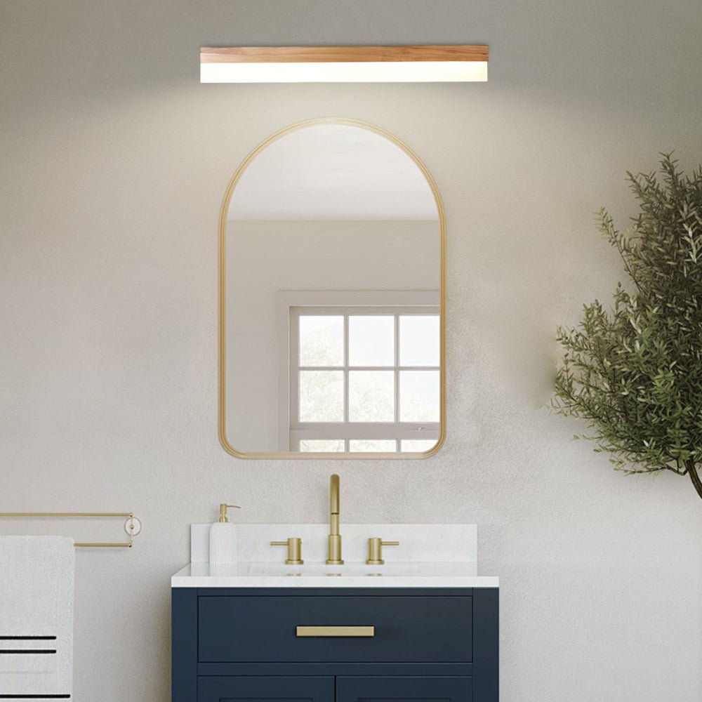 Modern Wooden LED Bathroom Vanity Light with Plastic Shade