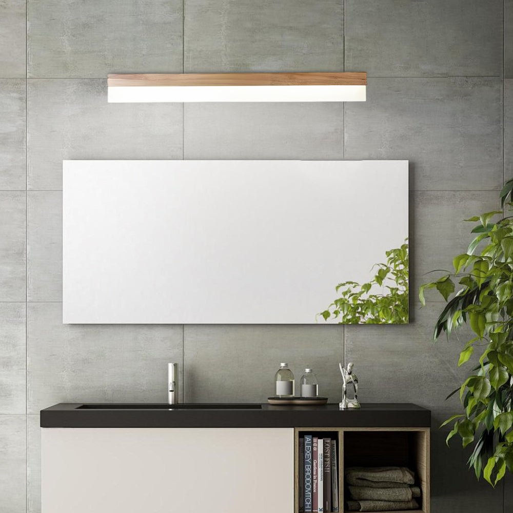 Modern Wooden LED Bathroom Vanity Light with Plastic Shade