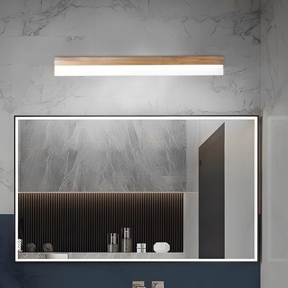 Modern Wooden LED Bathroom Vanity Light with Plastic Shade