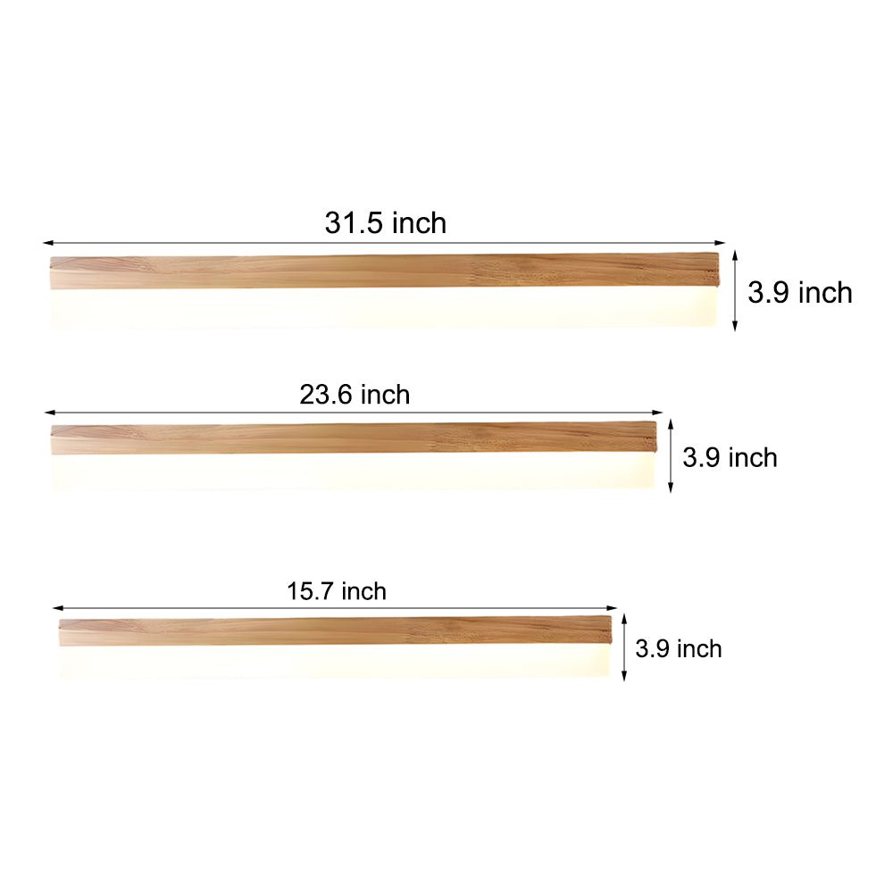 Modern Wooden LED Bathroom Vanity Light with Plastic Shade