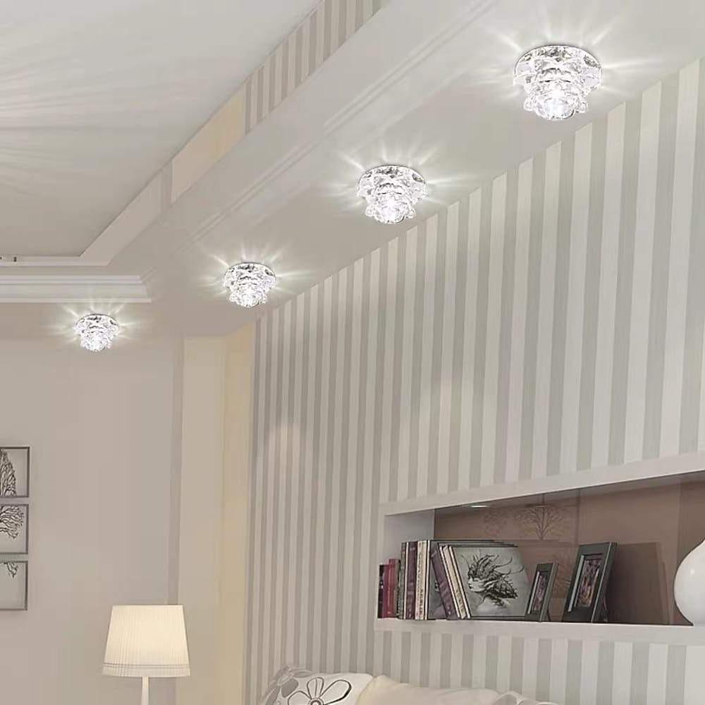 Modern Glass Flower LED Flush Mount Ceiling Light - Multi Color